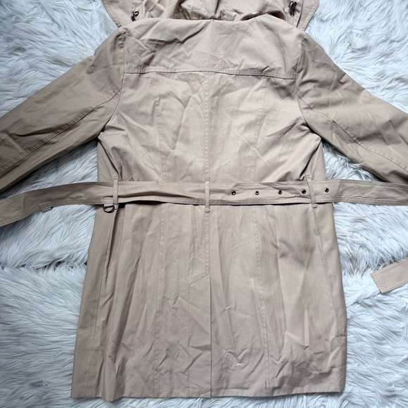 Michael Kors Belted Rain Trench Coat Jacket Hood Camel Tan eclectic Grandpa Sz S - Picture 11 of 13